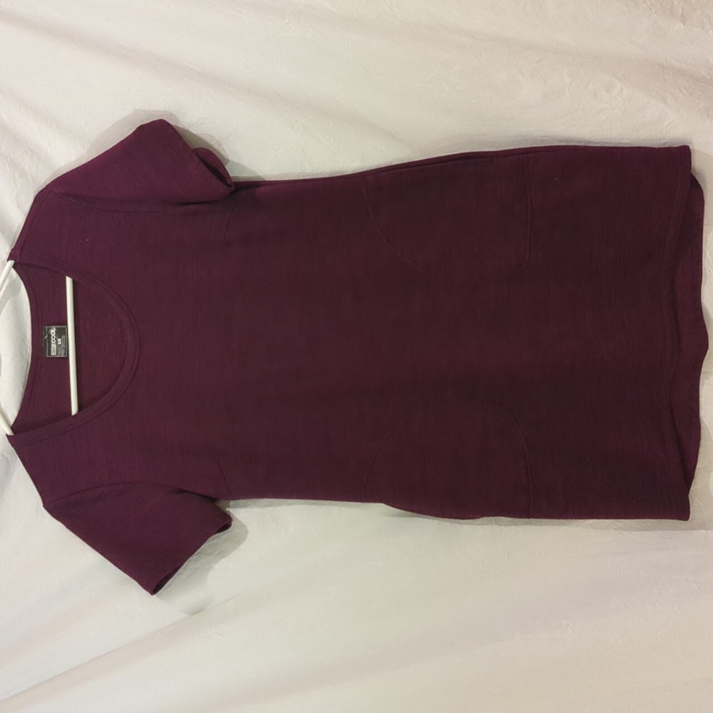 32 Degrees | Knit Dress Wine Black Heather Short Sleeves Brushed Interior | S